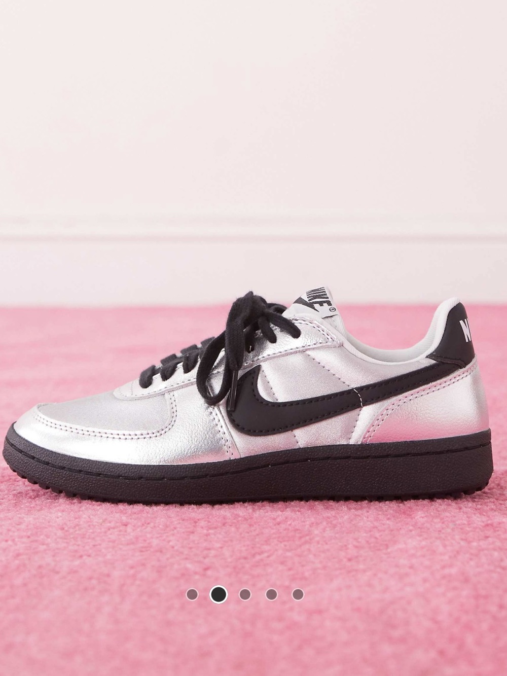 Nike Womens Field General Metallic Silver and Black Sneakers - Picture 3 of 15